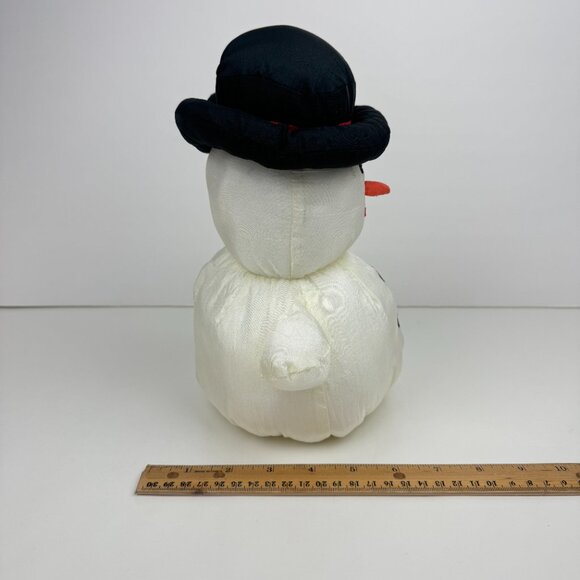 Vtg 90s Snowman Stuffed Plush Soft Puffy Nylon Material Holiday Christmas Winter - Picture 8 of 11